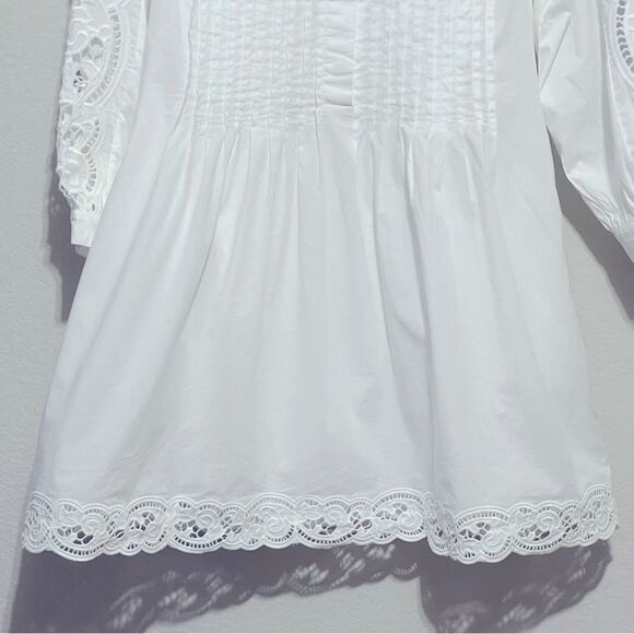Madewell NWT Pintucked Eyelet Mini Dress White Size XXS - Picture 6 of 15